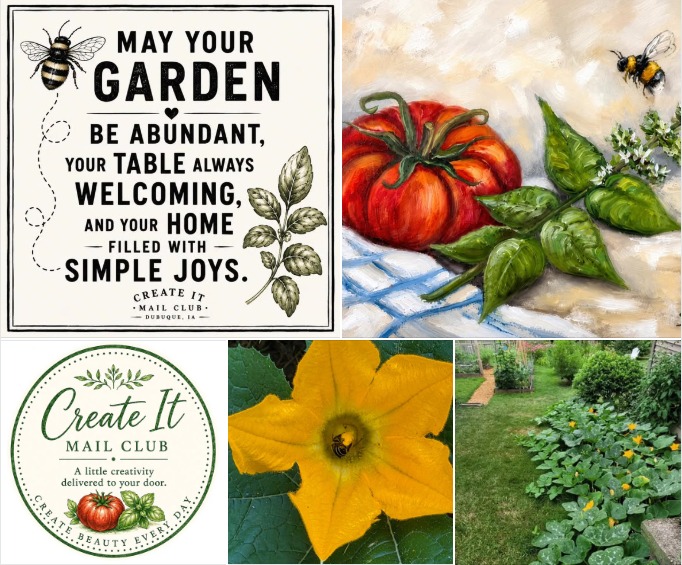 Garden art and Create It Mail Club imagery